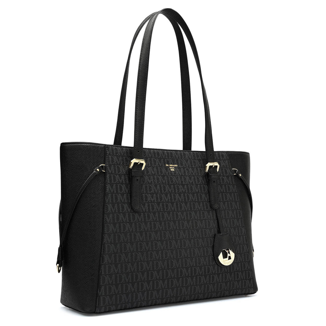 Medium Monogram Franzy Leather Tote - Black