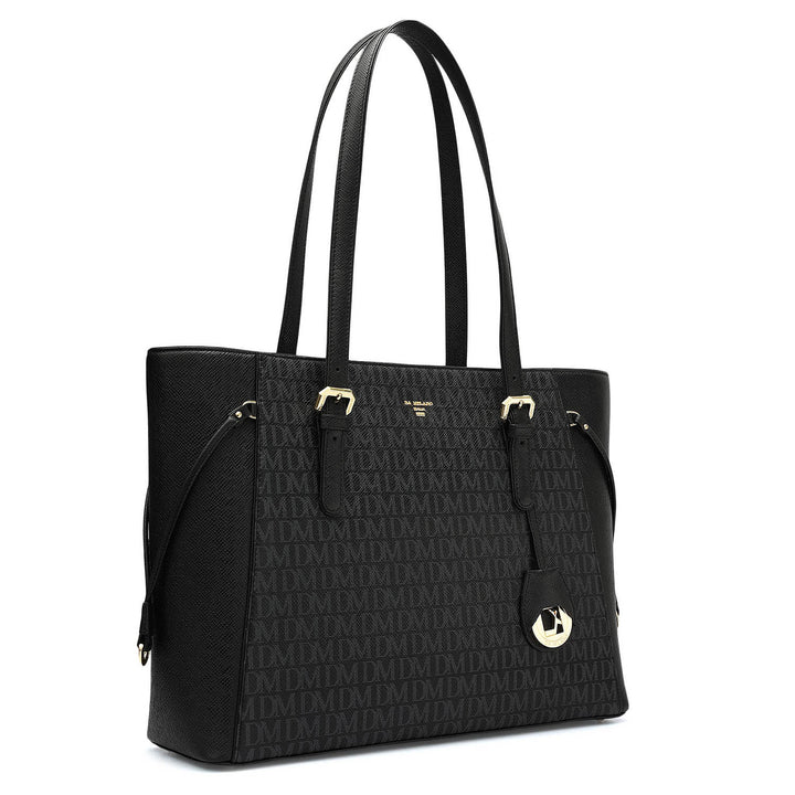 Medium Monogram Franzy Leather Tote - Black
