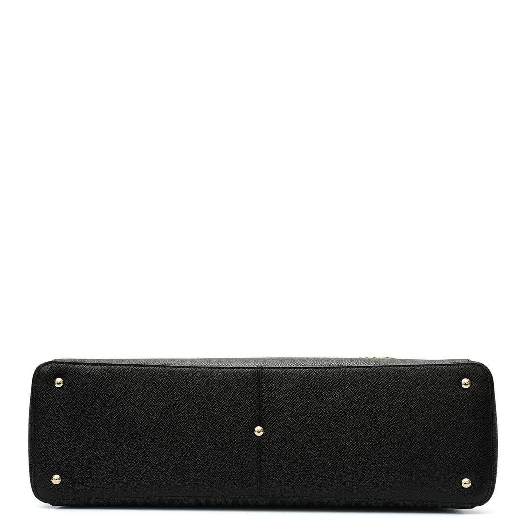 Medium Monogram Franzy Leather Tote - Black