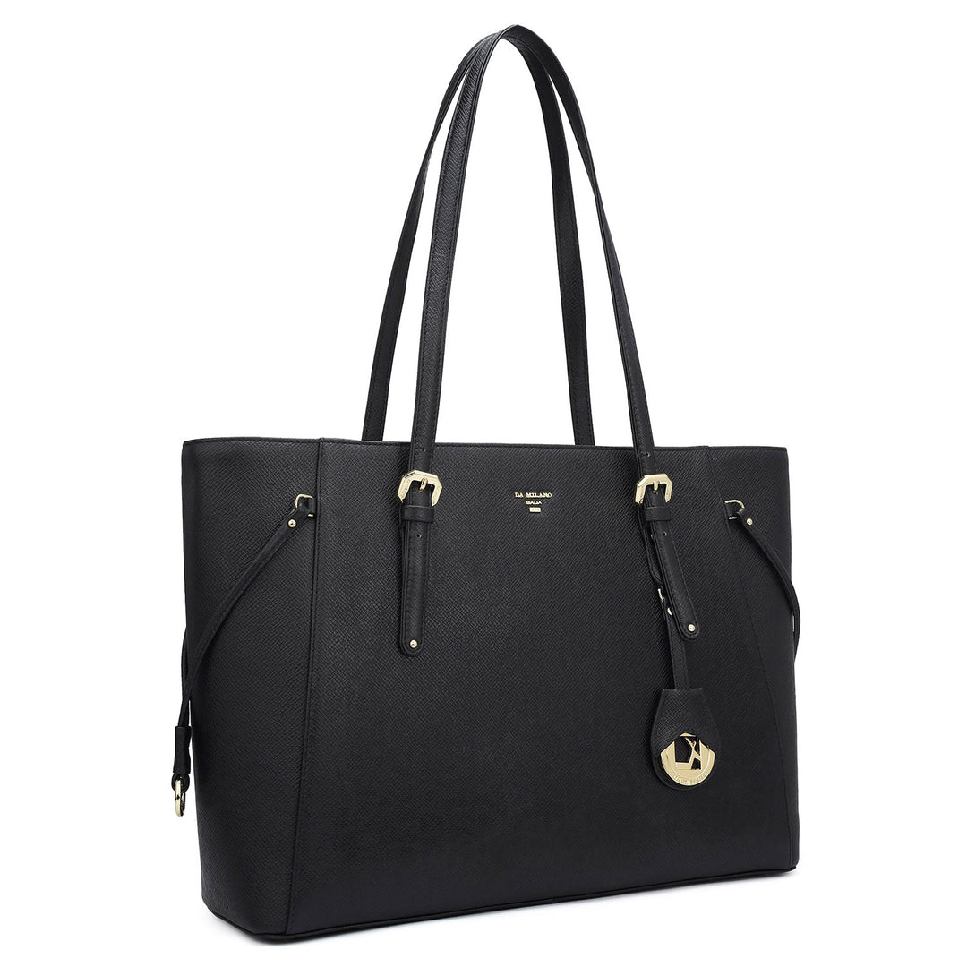Franzy Leather Tote - Black