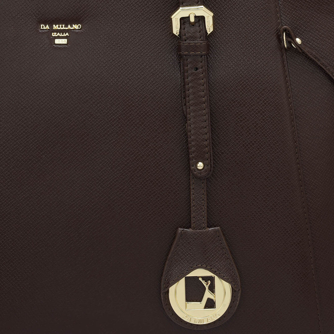 Large Franzy Leather Tote - Chocolate