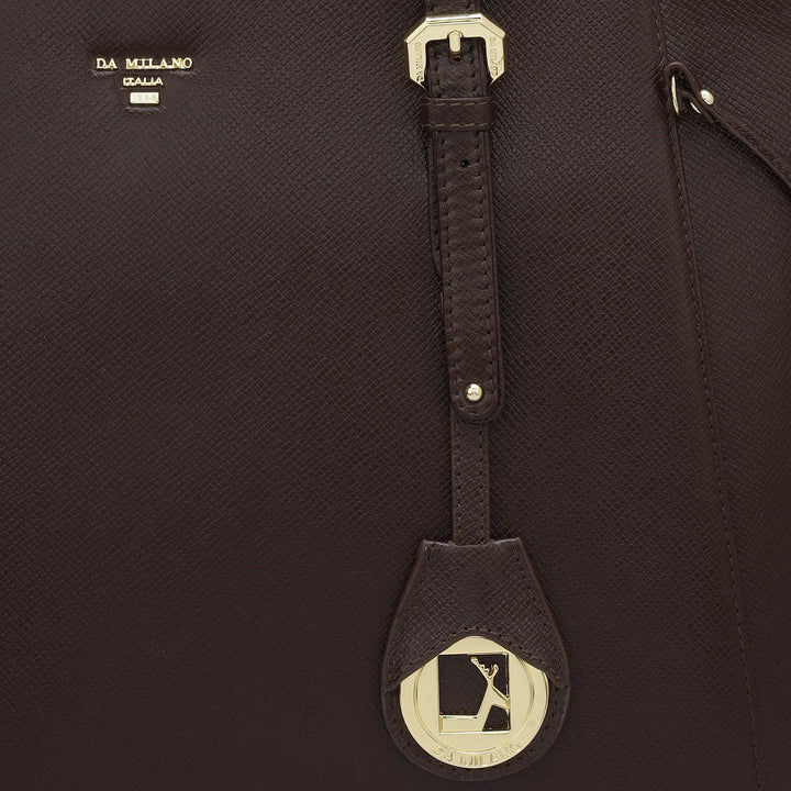 Large Franzy Leather Tote - Chocolate