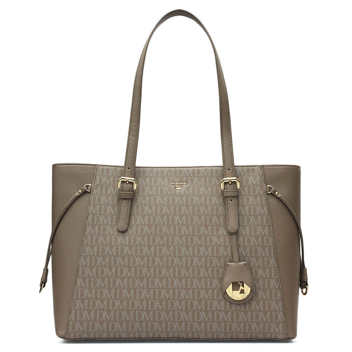 Medium Monogram Franzy Leather Tote - Smoke Grey