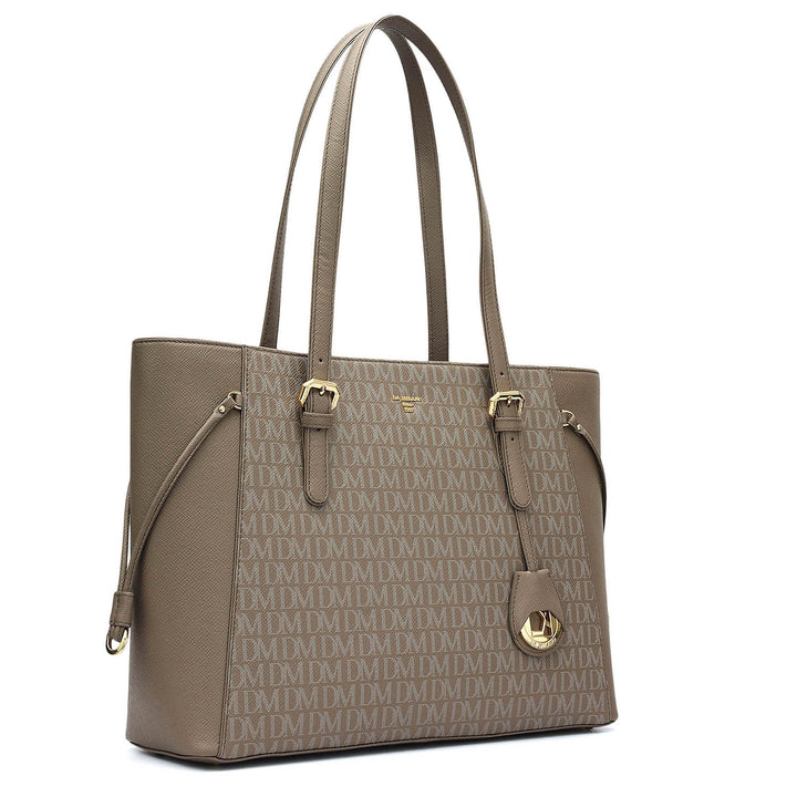 Medium Monogram Franzy Leather Tote - Smoke Grey