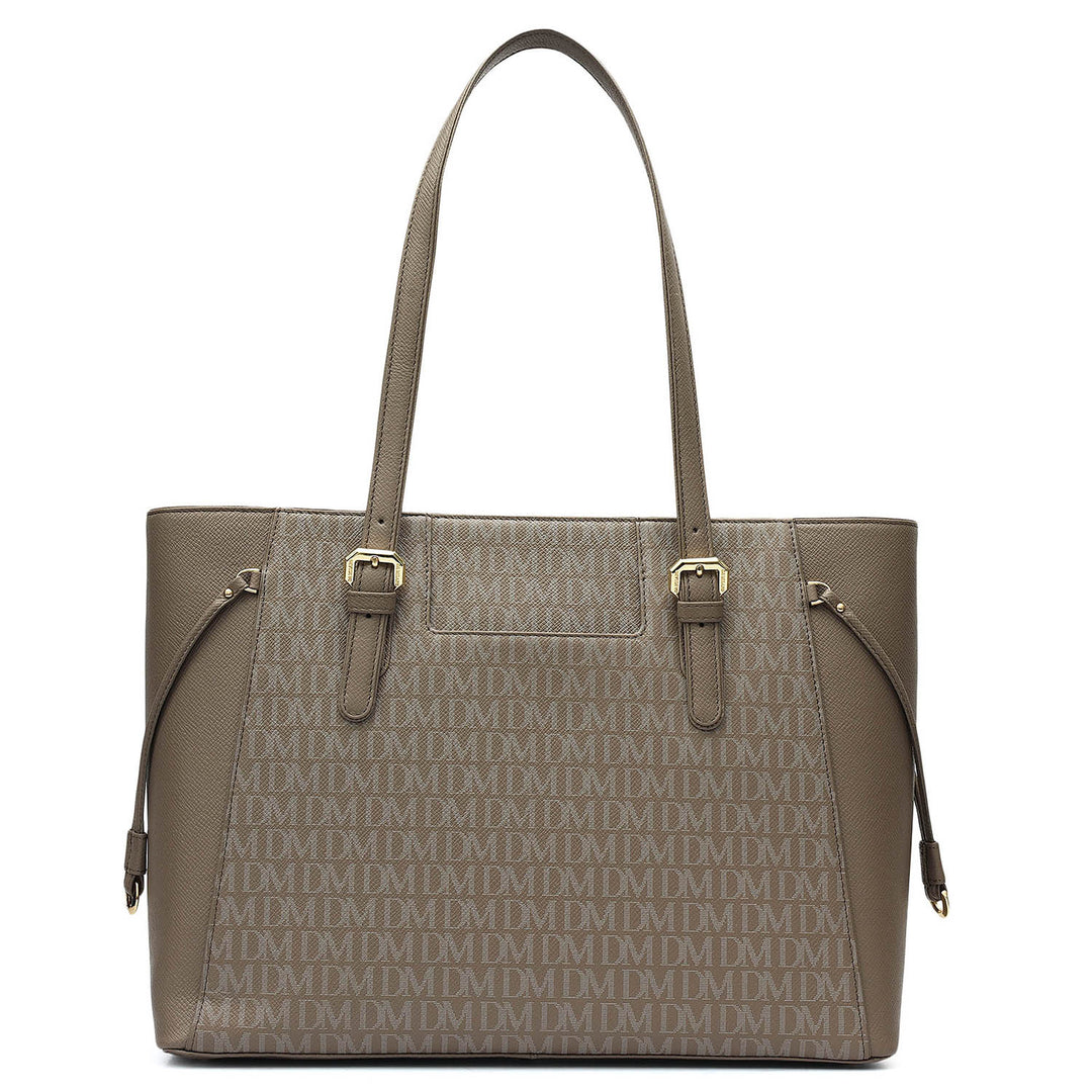 Medium Monogram Franzy Leather Tote - Smoke Grey