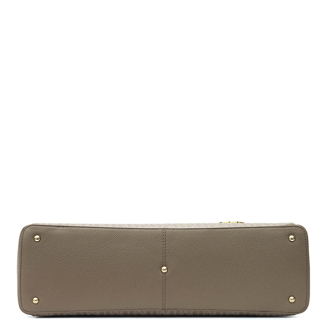 Medium Monogram Franzy Leather Tote - Smoke Grey