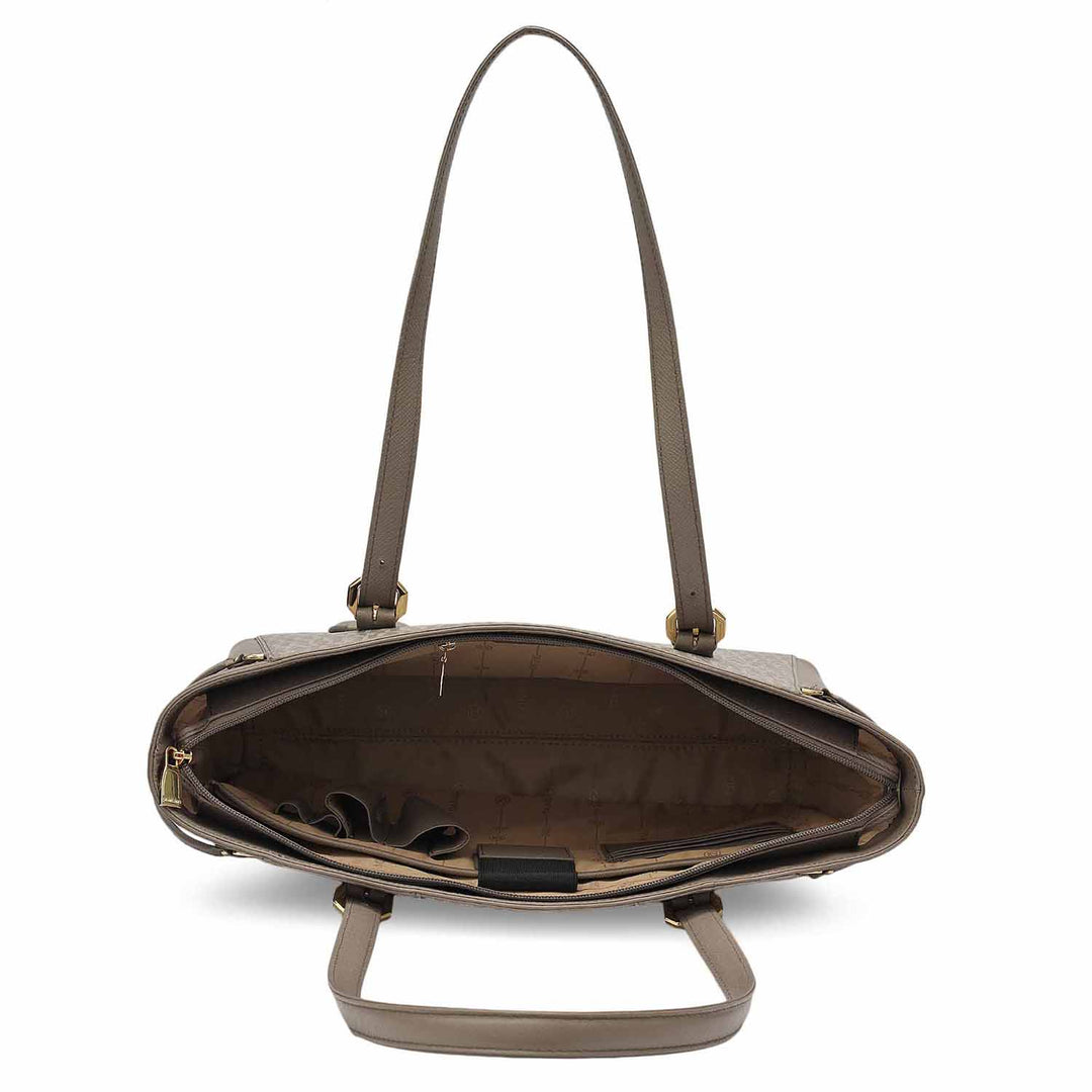 Medium Monogram Franzy Leather Tote - Smoke Grey