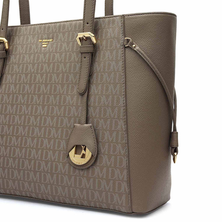 Medium Monogram Franzy Leather Tote - Smoke Grey