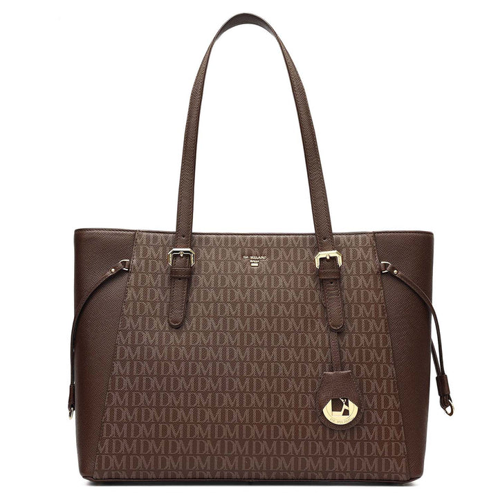 Medium Monogram Franzy Leather Tote - Walnut