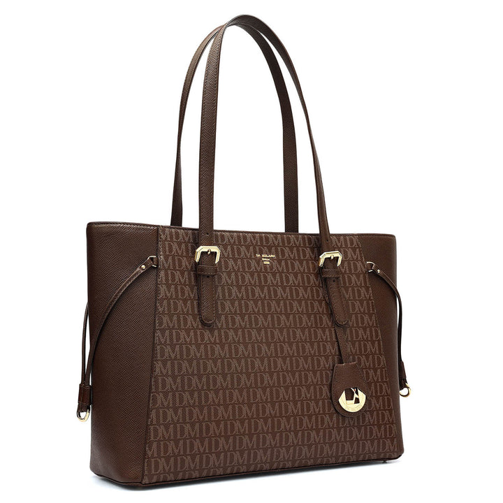 Medium Monogram Franzy Leather Tote - Walnut