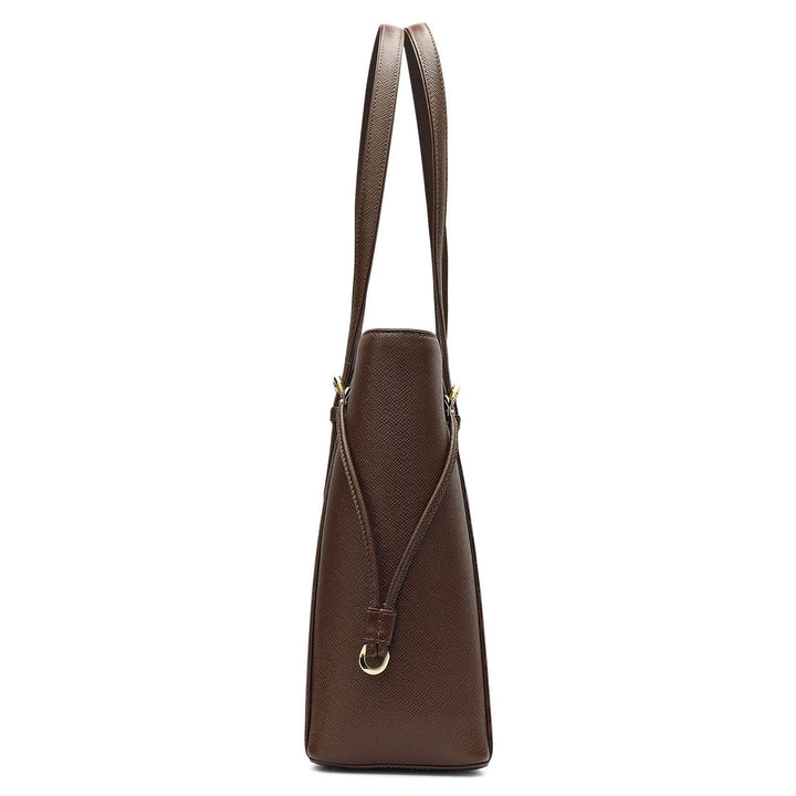 Medium Monogram Franzy Leather Tote - Walnut