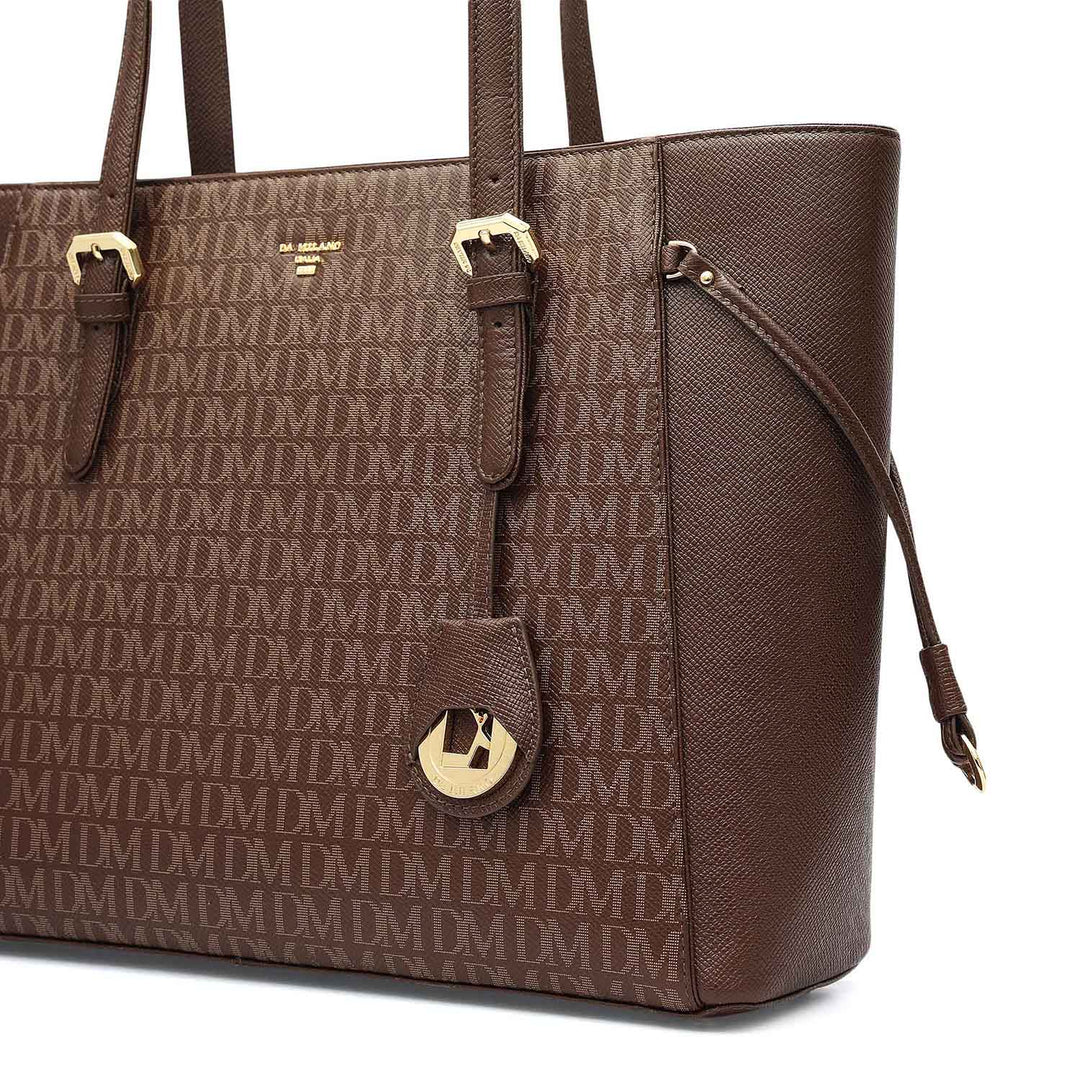 Medium Monogram Franzy Leather Tote - Walnut