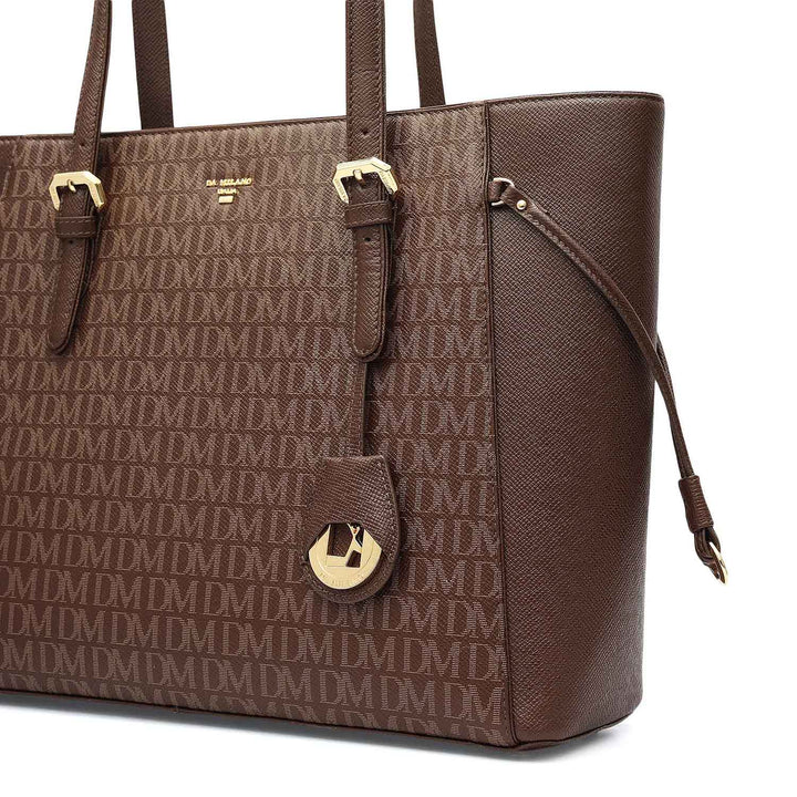Medium Monogram Franzy Leather Tote - Walnut