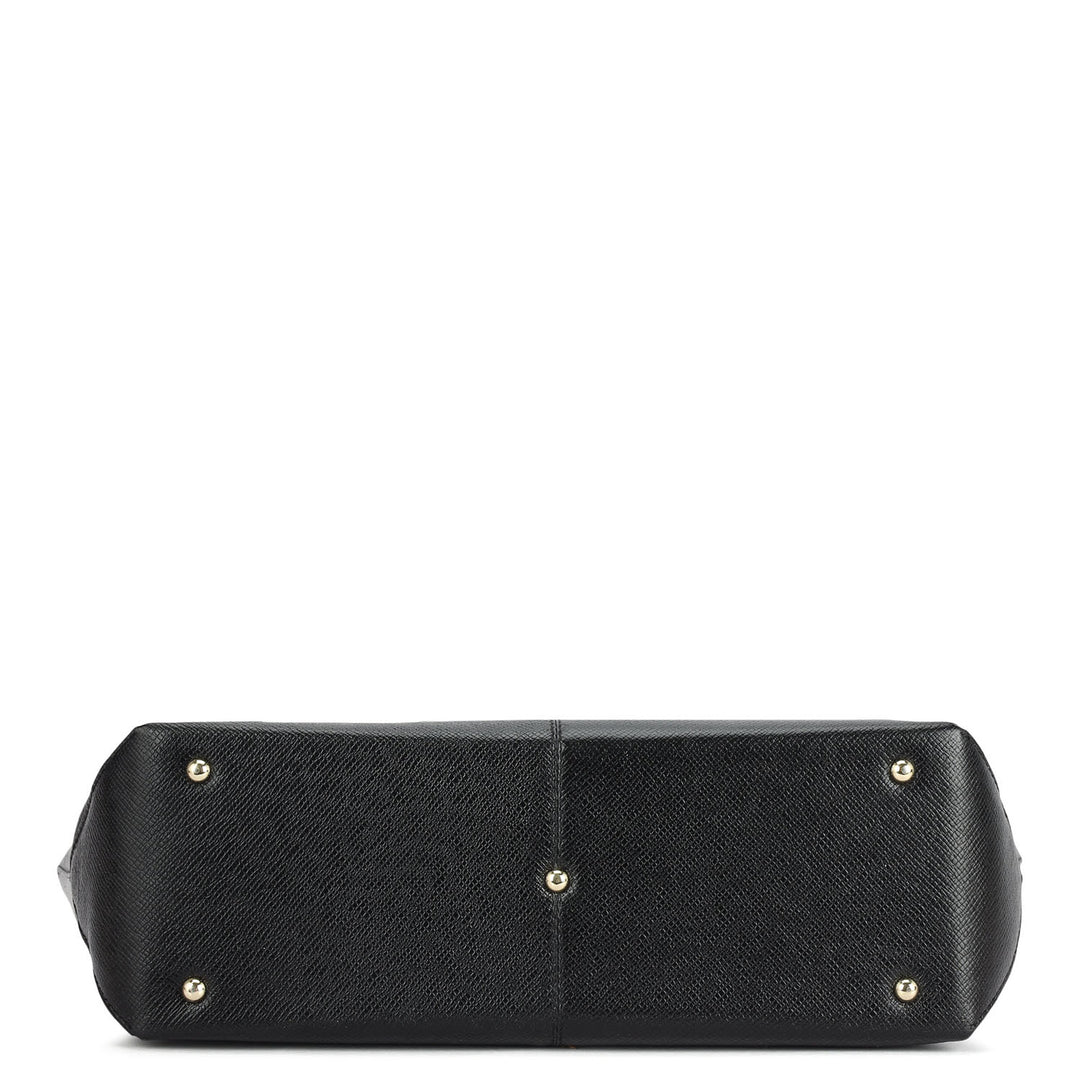 Medium Franzy Leather Tote - Black