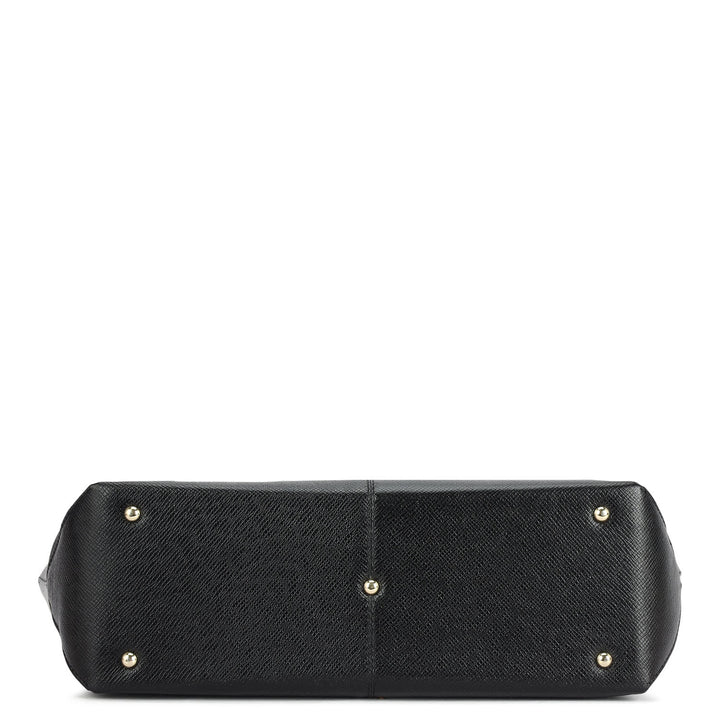 Medium Franzy Leather Tote - Black