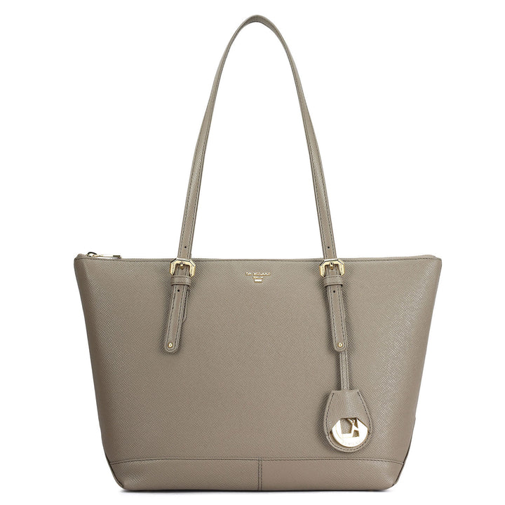 Medium Franzy Leather Tote - Smoke Grey