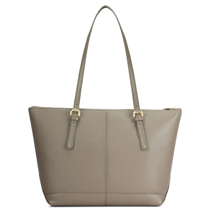 Medium Franzy Leather Tote - Smoke Grey