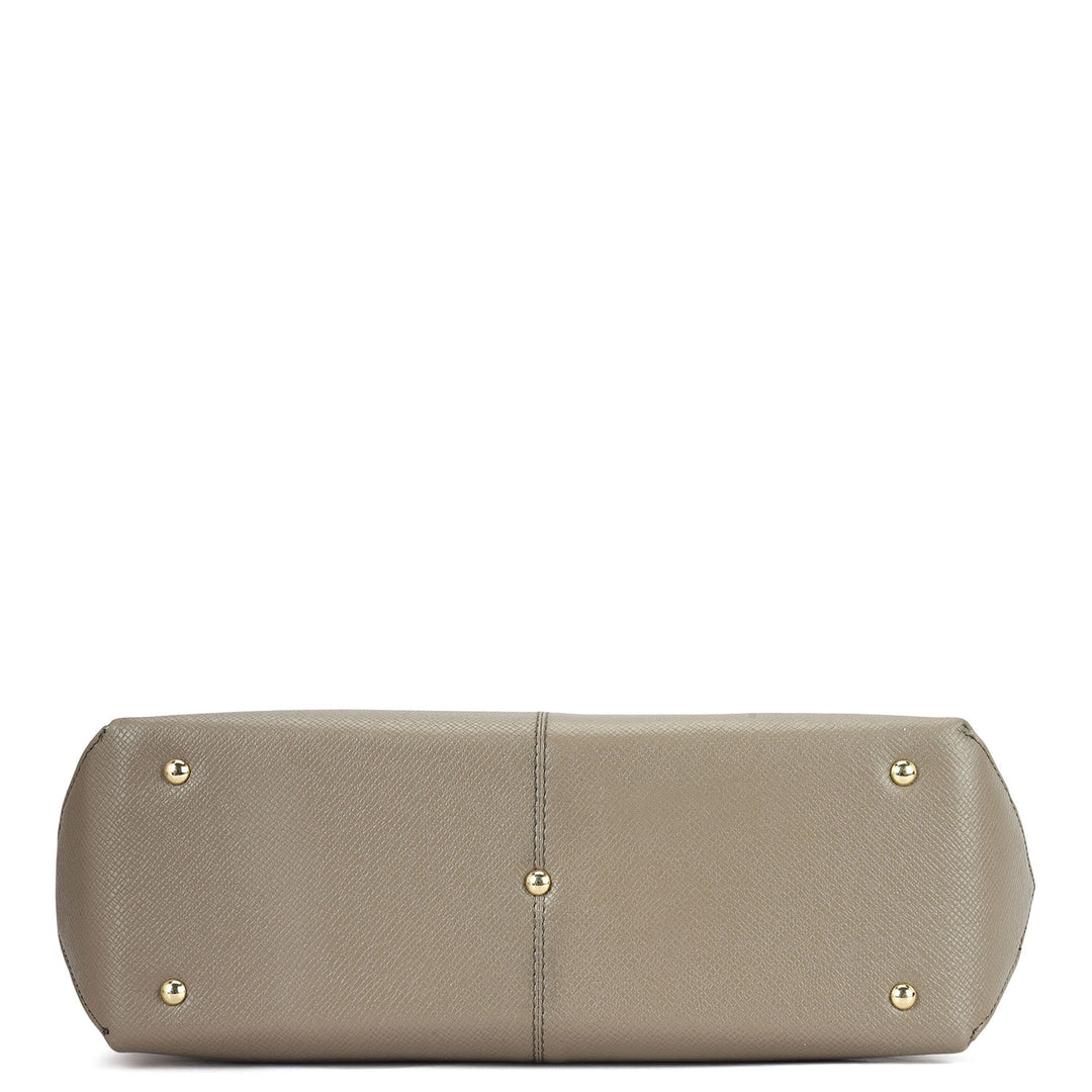 Medium Franzy Leather Tote - Smoke Grey
