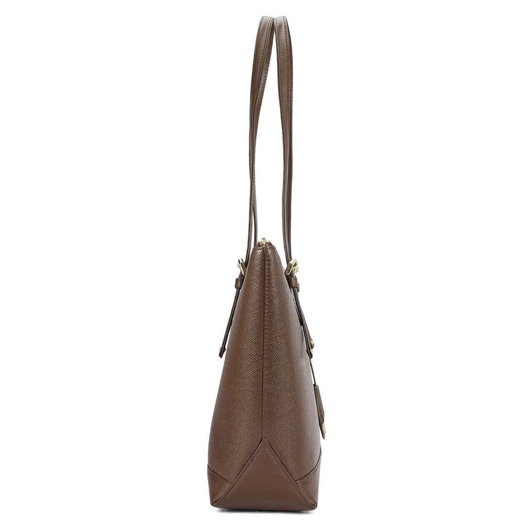 Medium Franzy Leather Tote - Walnut