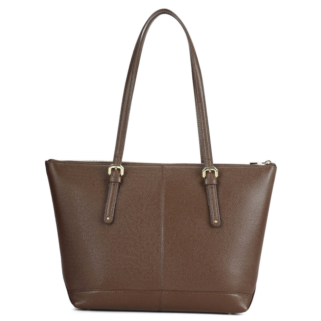 Medium Franzy Leather Tote - Walnut