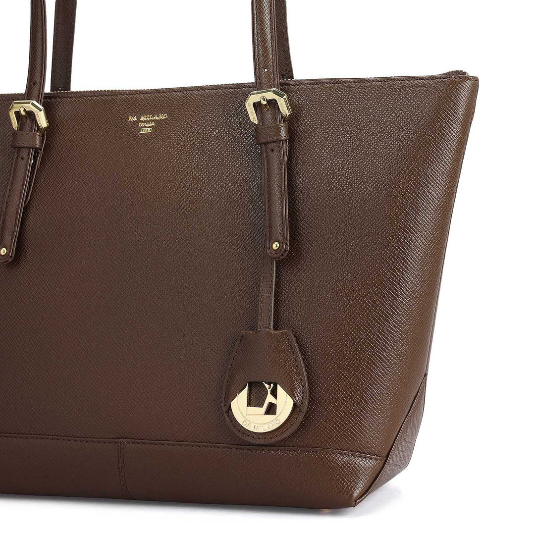 Medium Franzy Leather Tote - Walnut