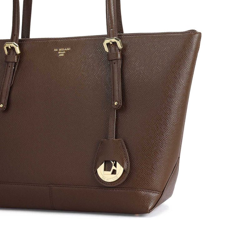 Medium Franzy Leather Tote - Walnut