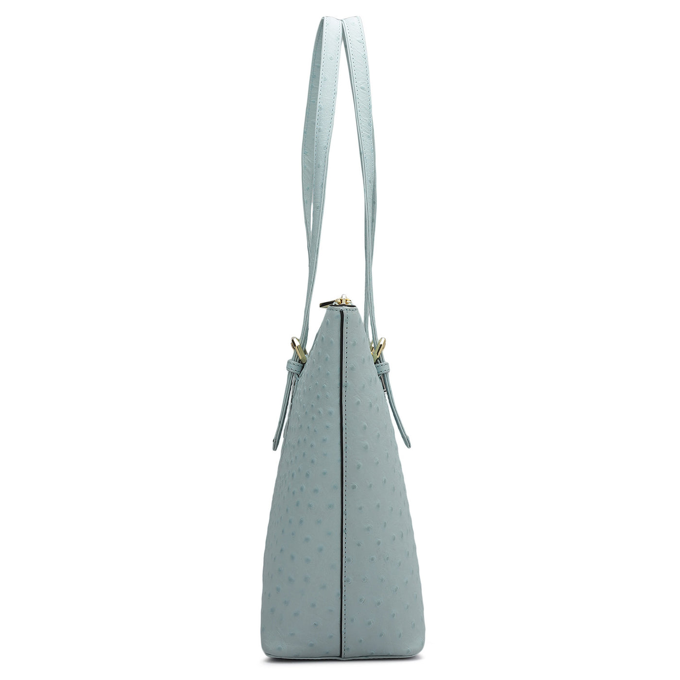 Medium Ostrich Leather Tote - Ice Blue