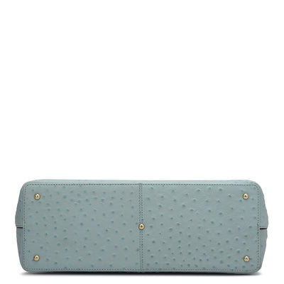 Medium Ostrich Leather Tote - Ice Blue