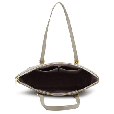 Medium Croco Leather Tote - Frost