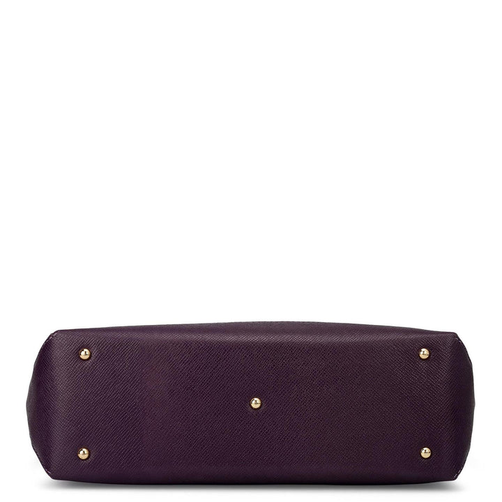 Medium Croco Leather Tote - Grapevine