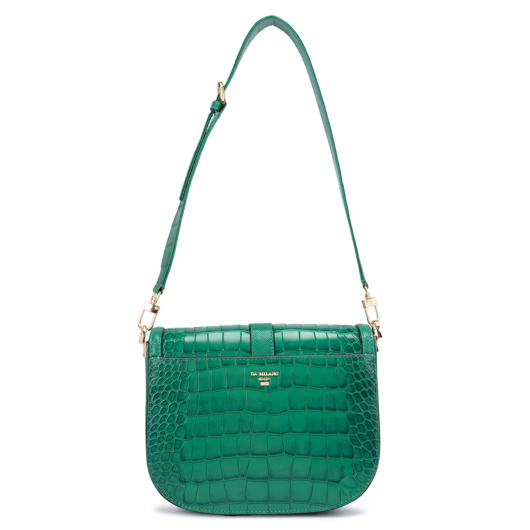 Small Croco Leather Sling - Sea Weed