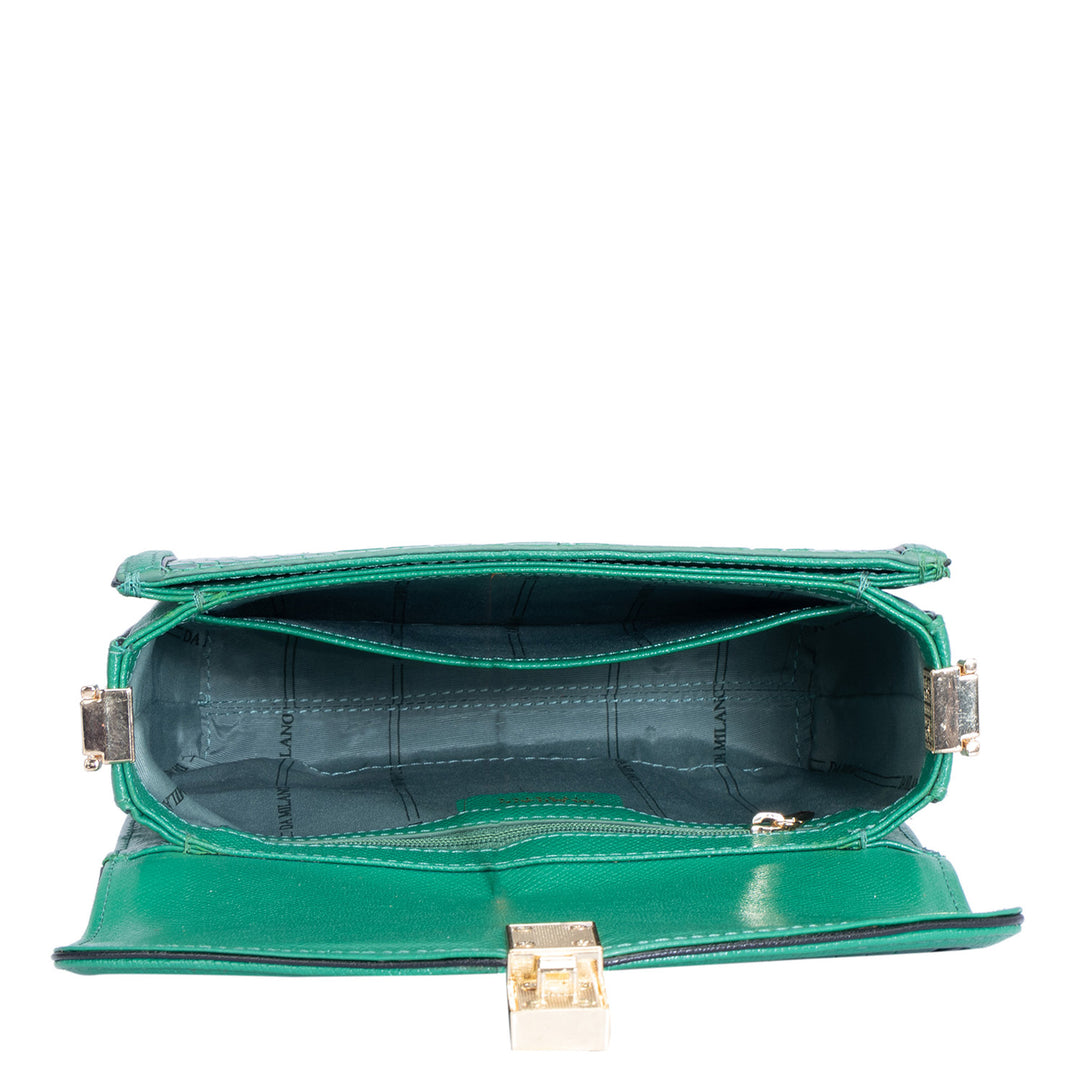Small Croco Leather Sling - Sea Weed