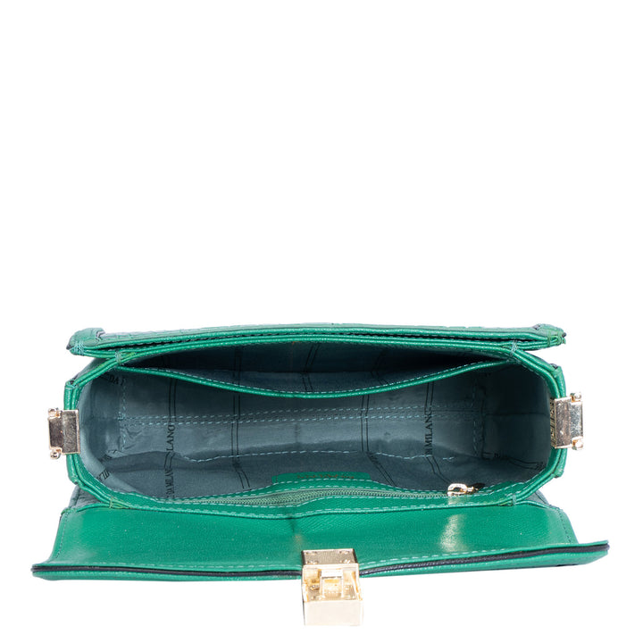 Small Croco Leather Sling - Sea Weed