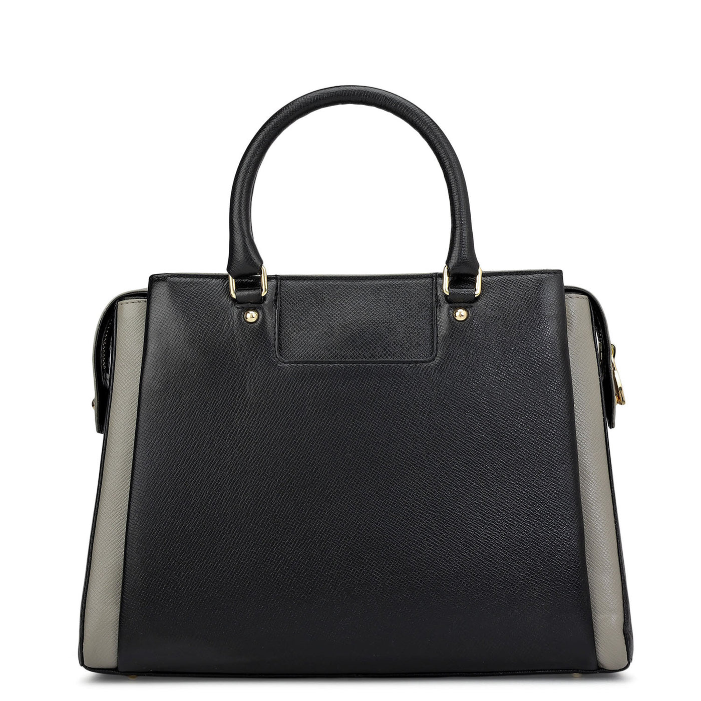 Medium Franzy Leather Satchel - Black