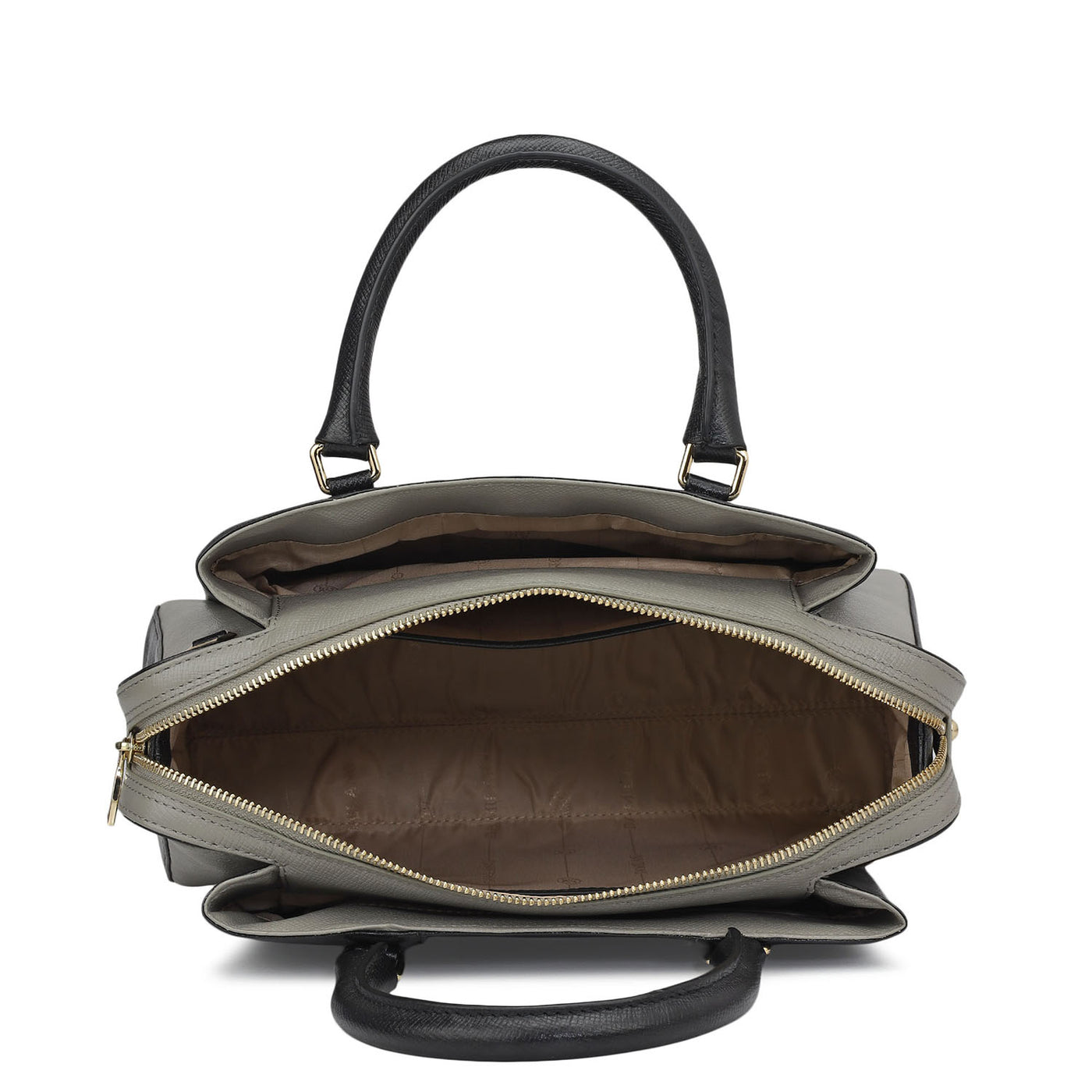 Medium Franzy Leather Satchel - Black