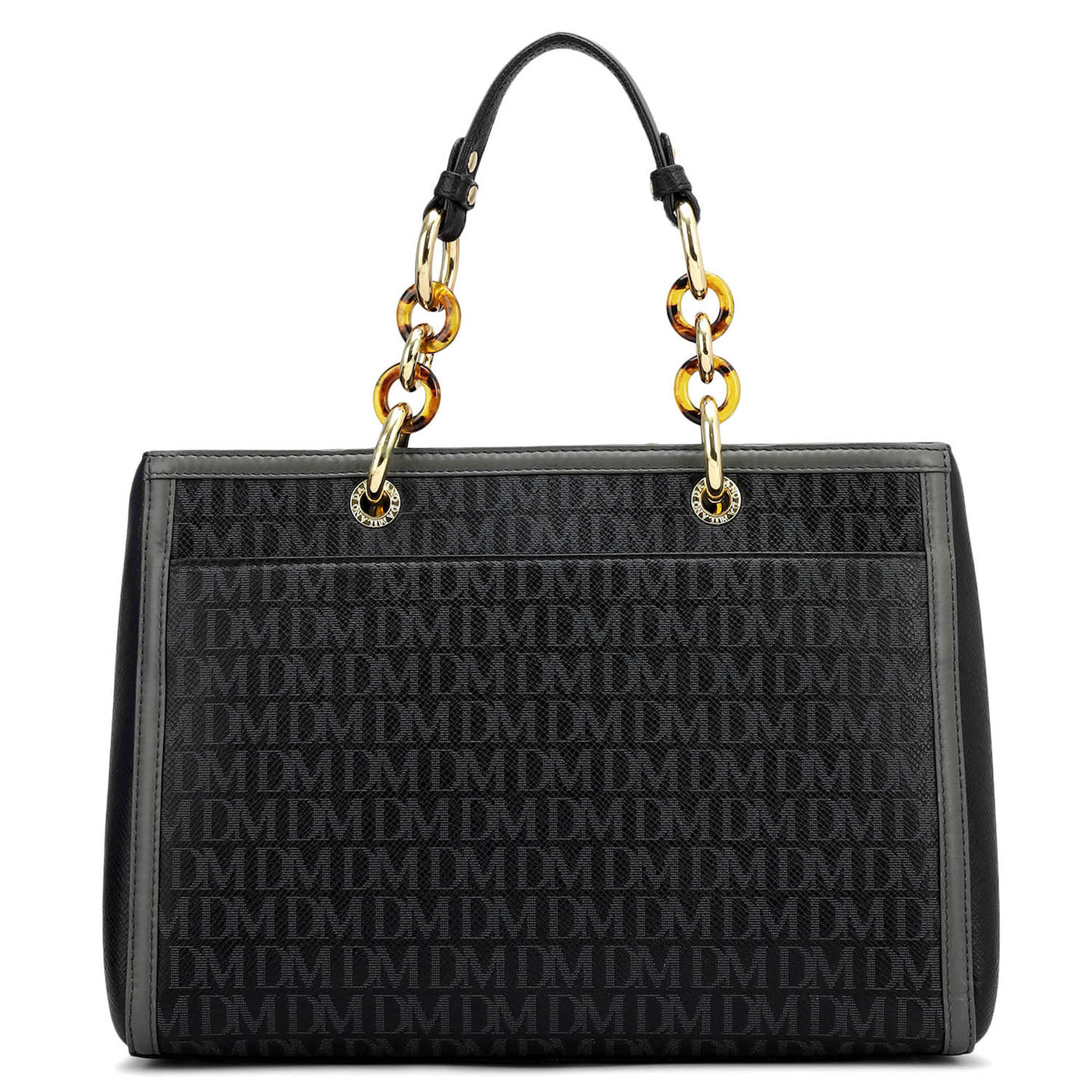 Medium Monogram Franzy Leather Satchel - Black