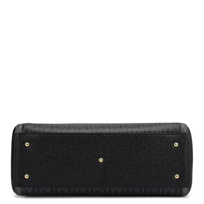 Medium Monogram Franzy Leather Satchel - Black