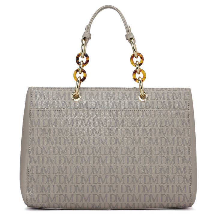 Medium Monogram Franzy Leather Satchel - Chalk