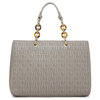 Medium Monogram Franzy Leather Satchel - Chalk