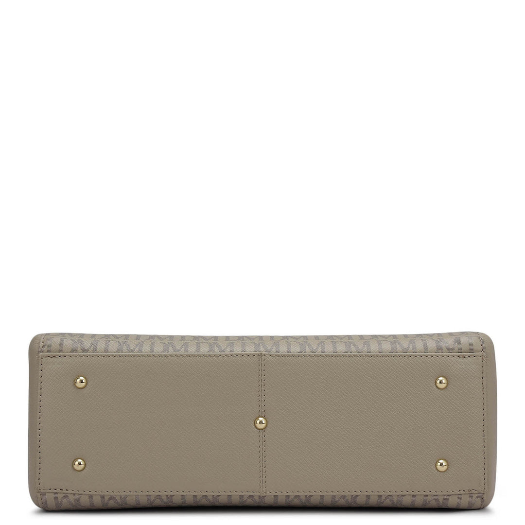 Medium Monogram Franzy Leather Satchel - Chalk