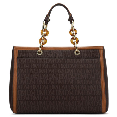 Medium Monogram Franzy Leather Satchel - Chocolate
