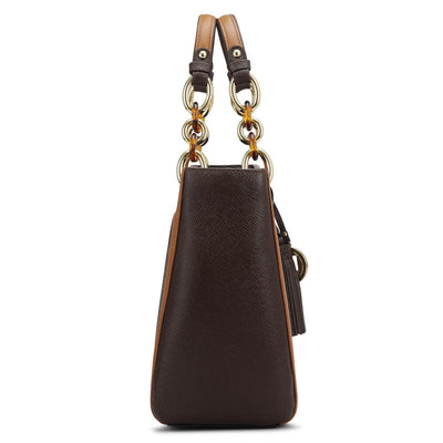 Medium Monogram Franzy Leather Satchel - Chocolate