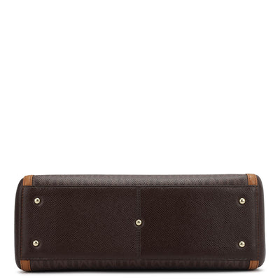 Medium Monogram Franzy Leather Satchel - Chocolate