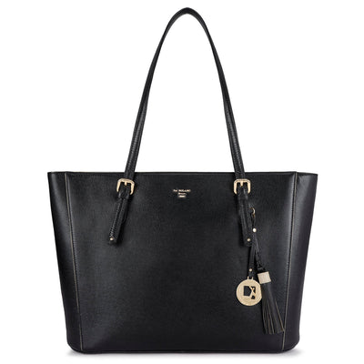 Large Franzy Leather Tote - Black