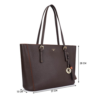 Large Franzy Leather Tote - Oak