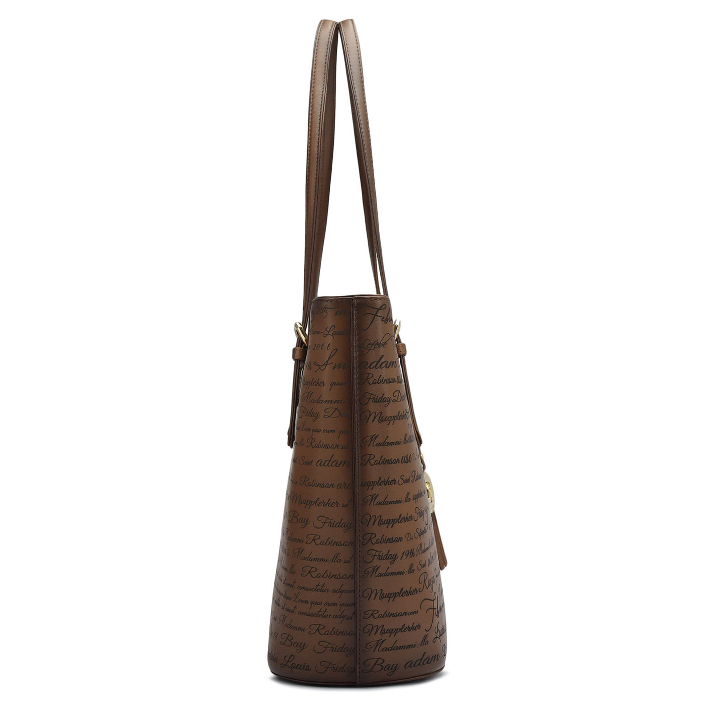 Large Signato Leather Tote - Cognac