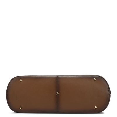 Large Signato Leather Tote - Cognac