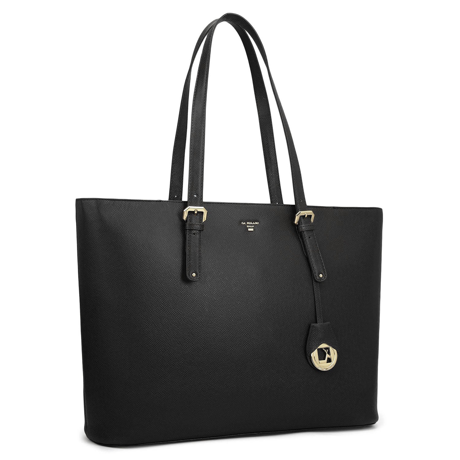 DA MILANO レザーバッグ Small Monogram Franzy Leather Satchel - Black – Da Milano