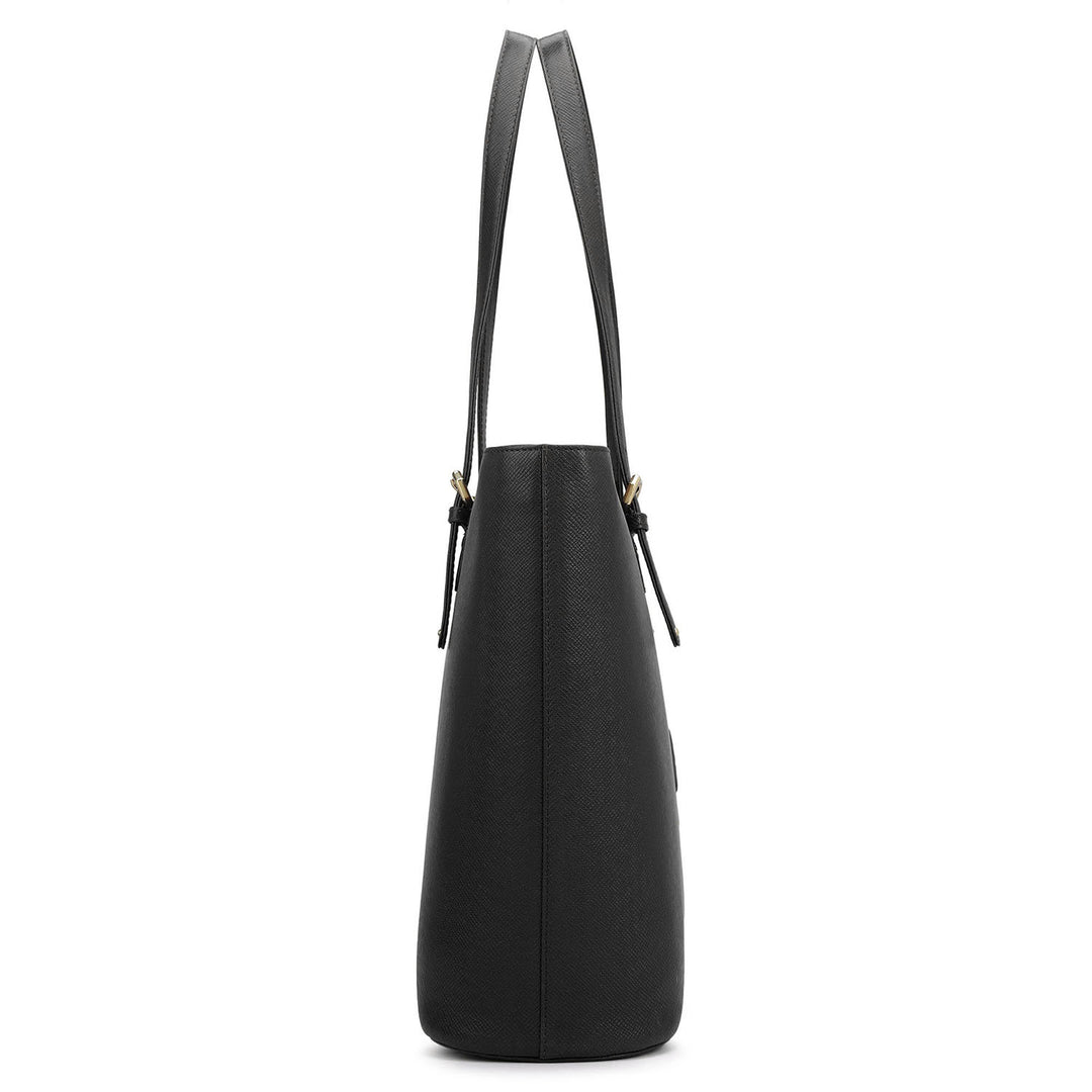 Large Franzy Leather Tote - Black