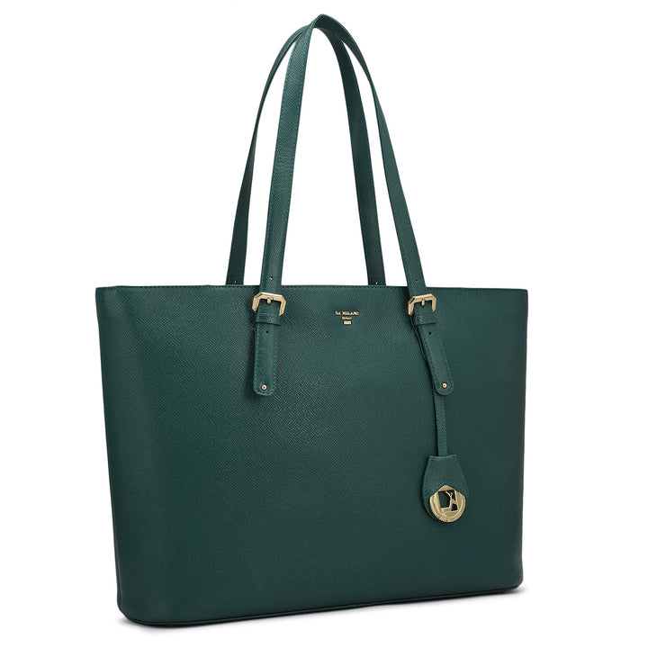 Large Franzy Leather Tote - Forest